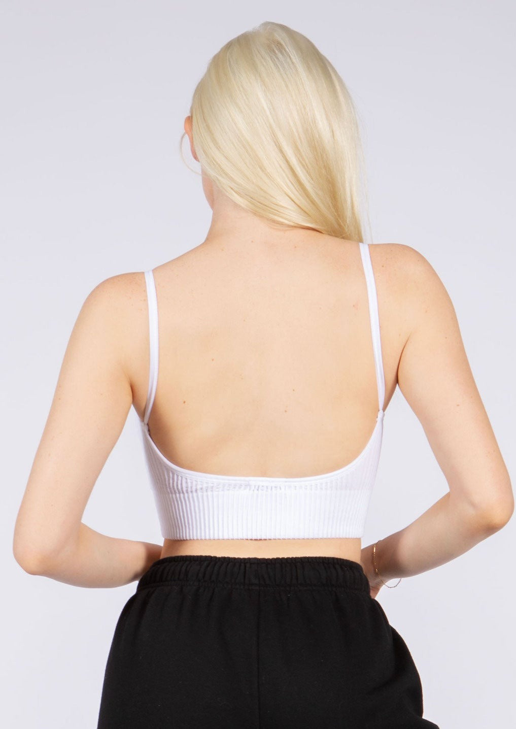 Noho Open Back Textured Crop White