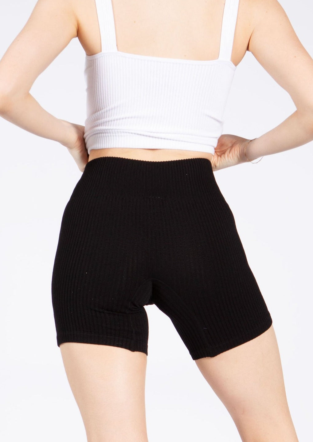 Noho Textured Biker Shorts Black