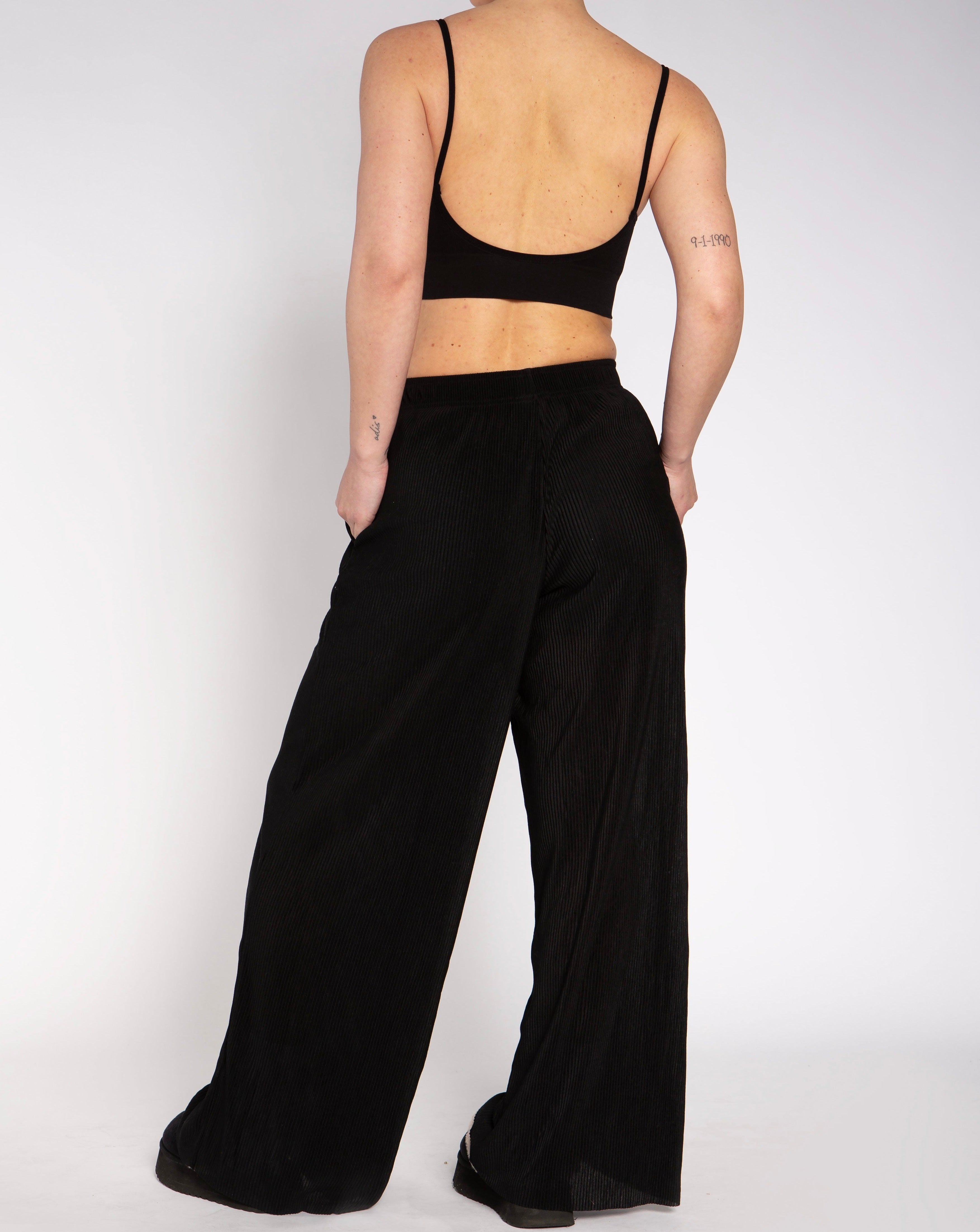 Rialto Ribbed Wide Leg Plisse Pant