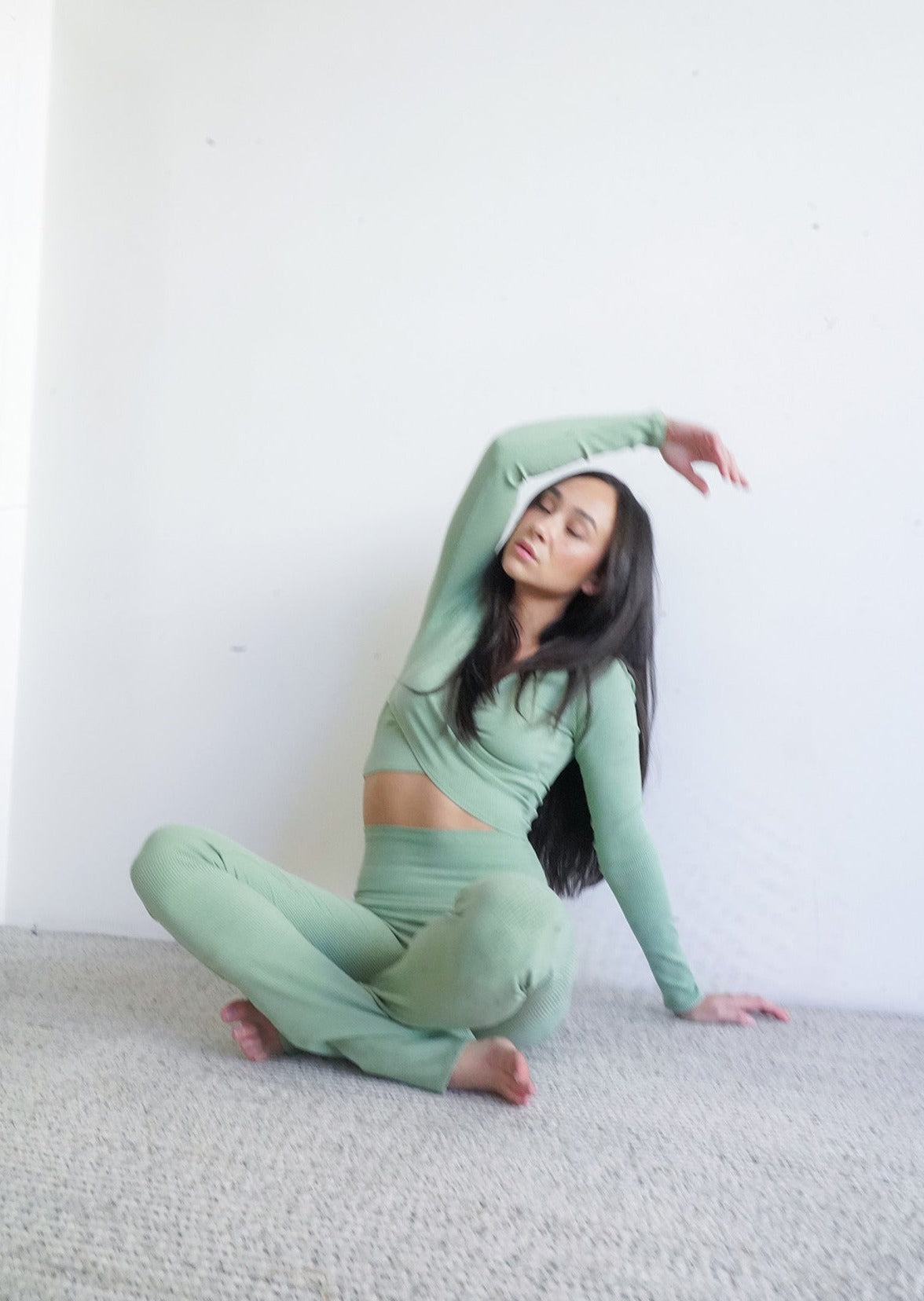 Laguna High Waisted Flare Pant Sage