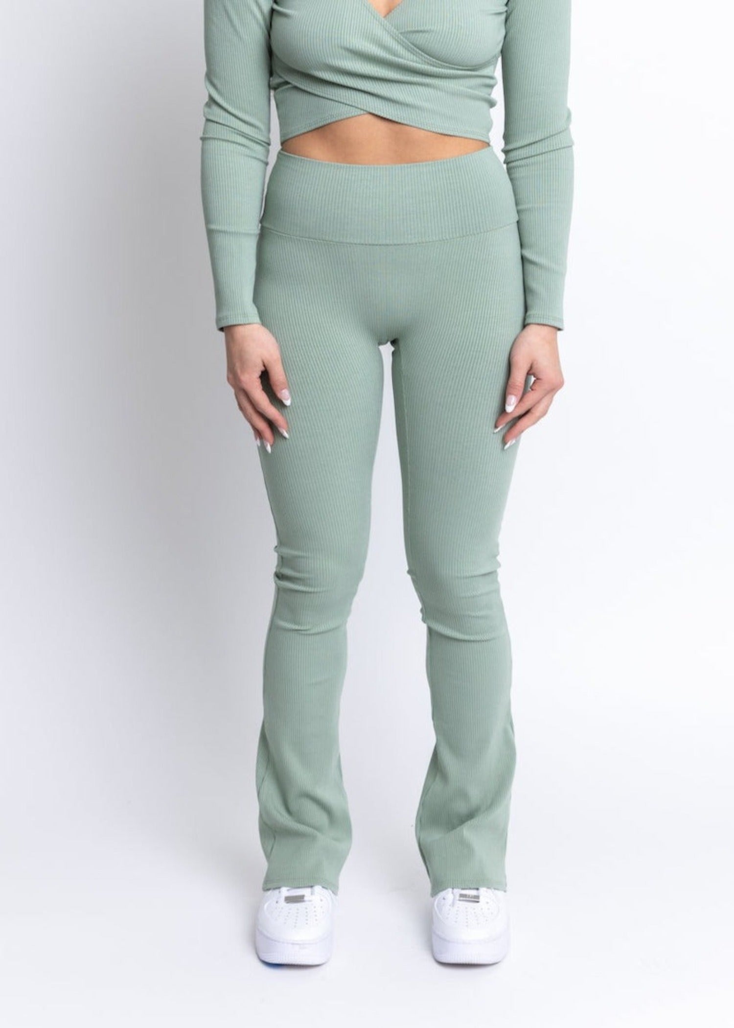Laguna High Waisted Flare Pant Sage