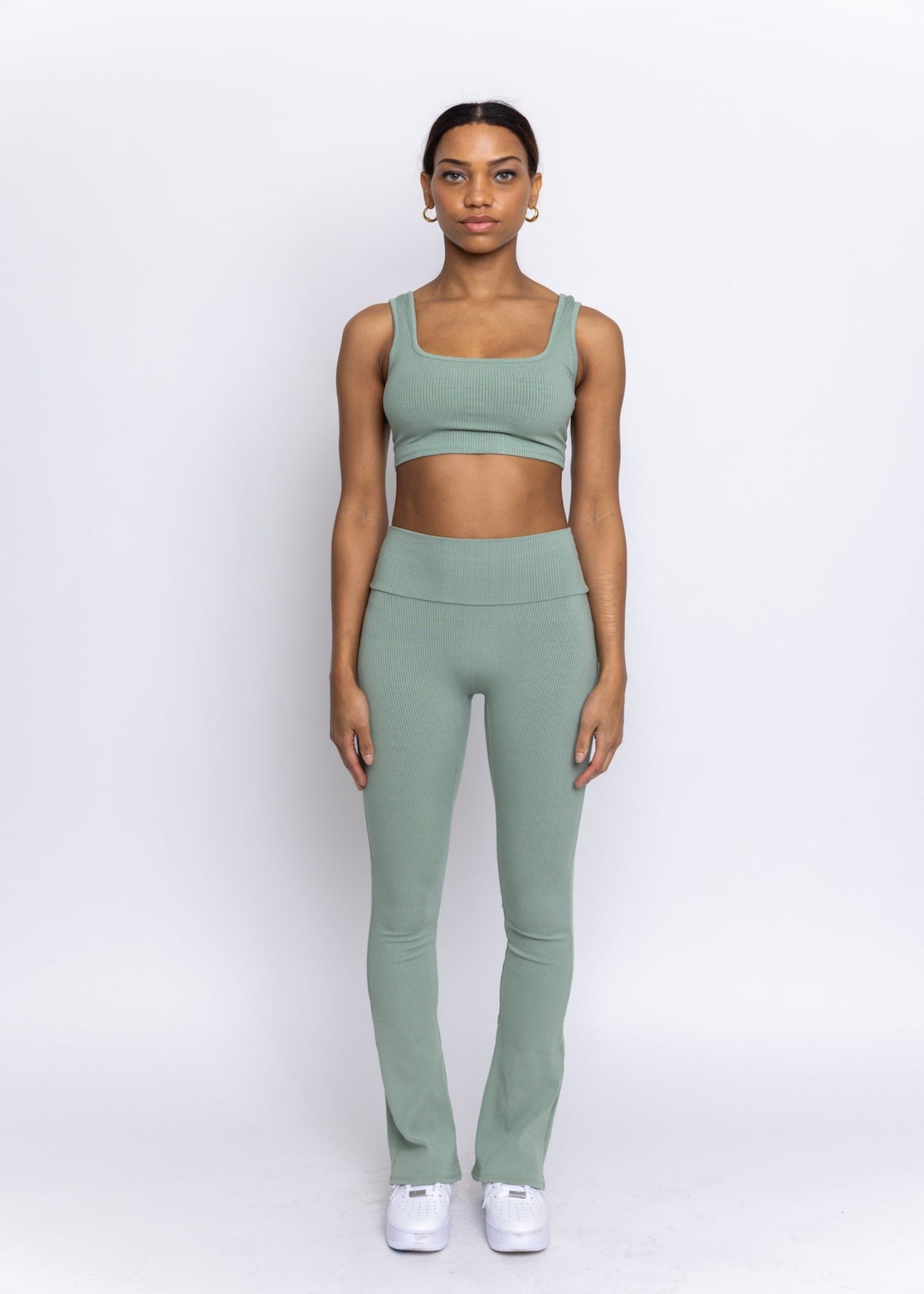 Laguna High Waisted Flare Pant Sage