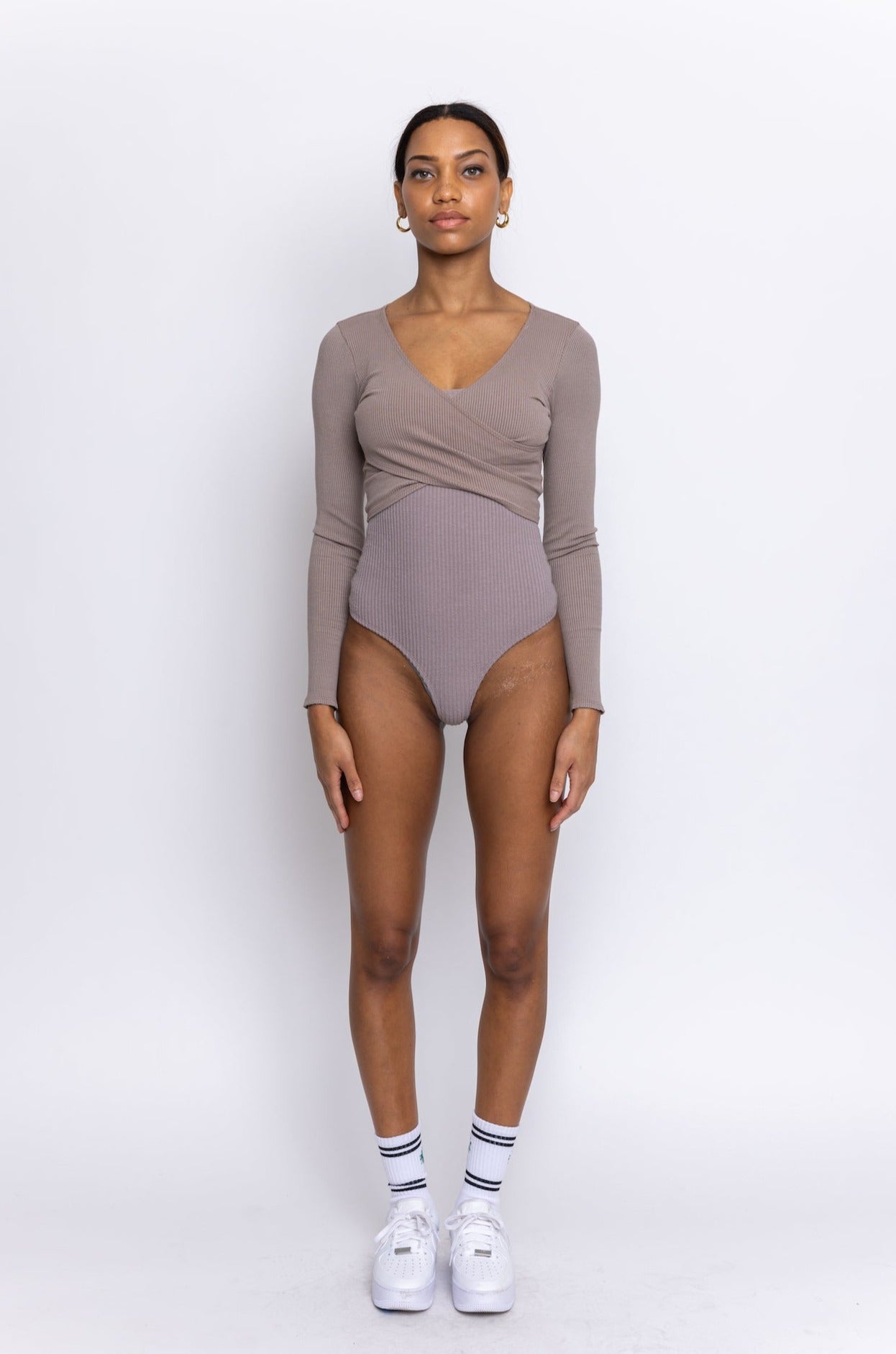 Laguna Long Sleeve Wrap Top Toast