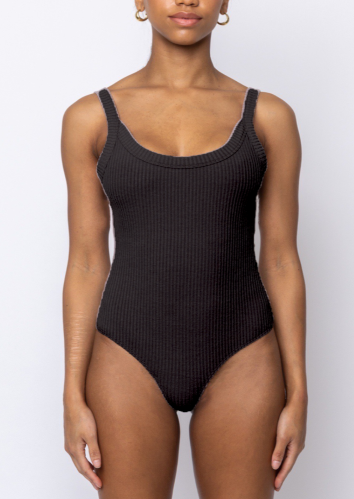 Supersoft Cut Out Bodysuit in Black