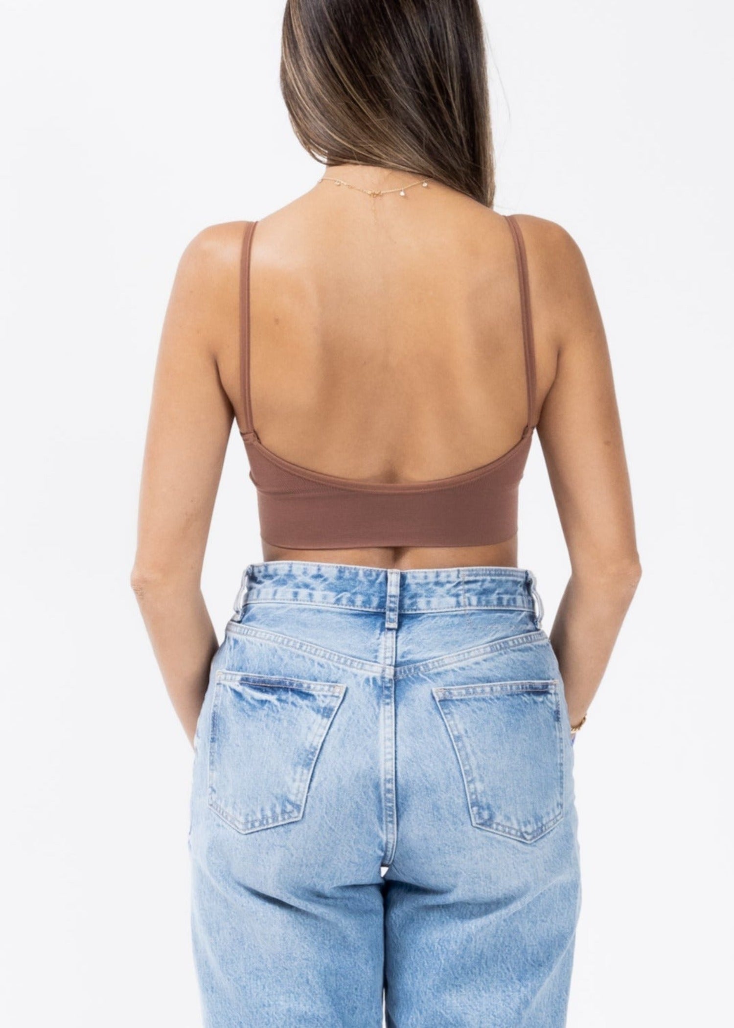 Kuta Open Back Crop Brown Berry