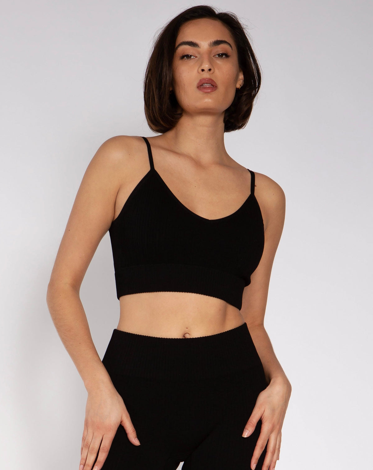 Mid City Ribbed Square Neck Crop Top Sage – BRIAVIA