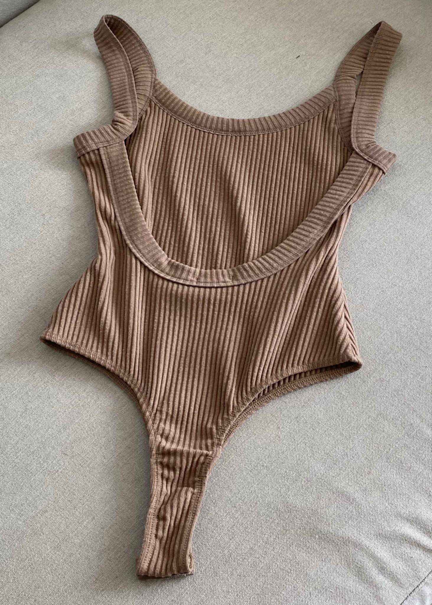 Trenton Open back Knit Ribbed Bodysuit Brown – BRIAVIA